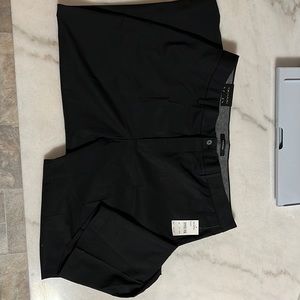 Black dress pants slim fit stretch flat front